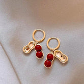 Chinese Style Peanut Earrings - Symbolizing Good Things Happen